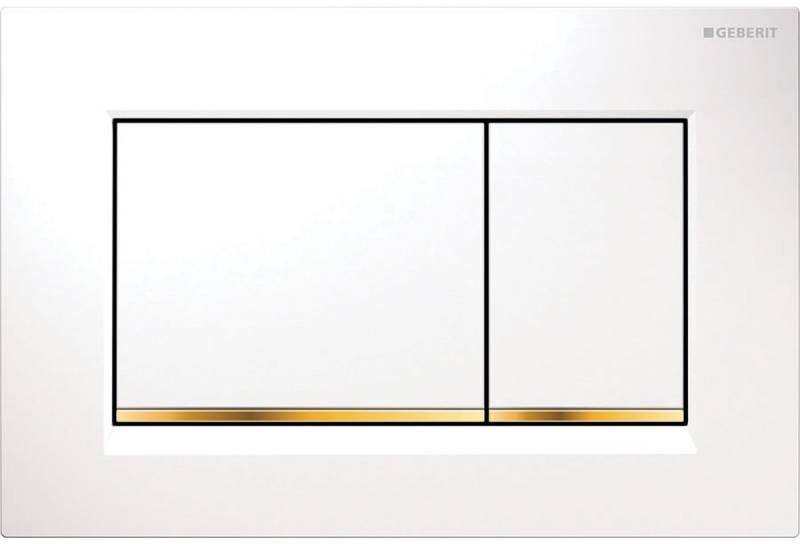 Клавиша смыва Geberit Sigma 30 двойная белый/золото/белый 115.883.KK.1