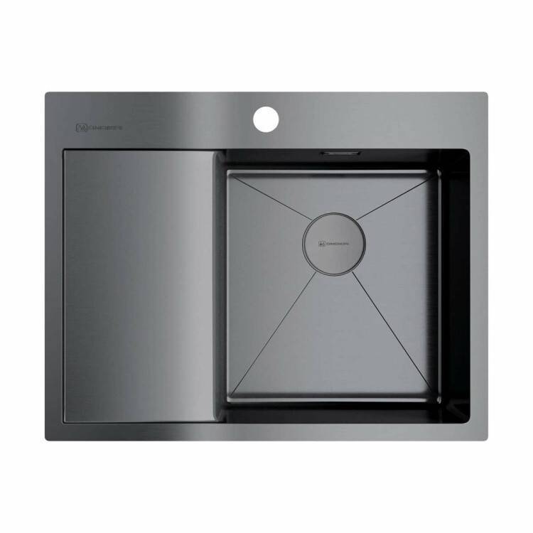 Мойка кухонная OMOIKIRI Akisame 65-R-GM 650x510 мм чаша справа вороненая сталь 4973098