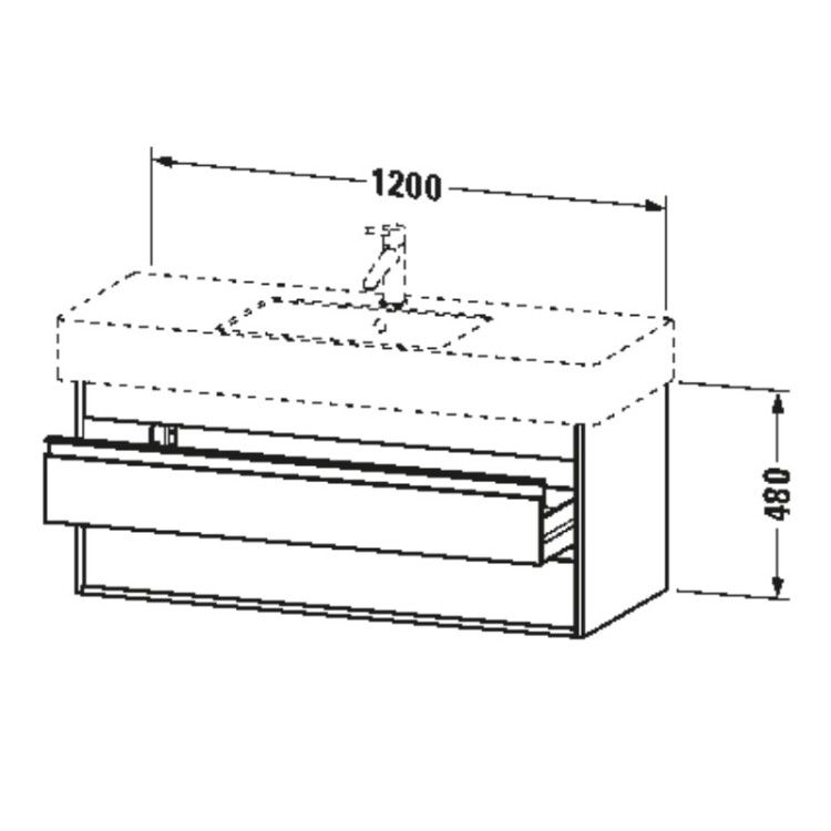Тумба под раковину Duravit Ketho 1200x455x480 мм подвесная базальт матовый KT664204343