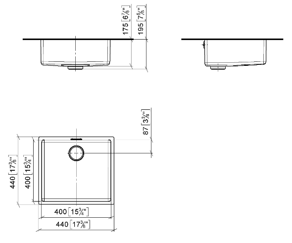 Мойка Dornbracht 440x440x195 мм встраиваемая нержавеющая сталь 840000486