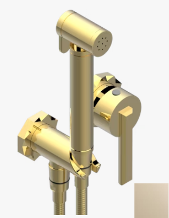 Гигиенический душ THG Nihal ivory porcelain со смесителем золото светлое U2NF305840MBG