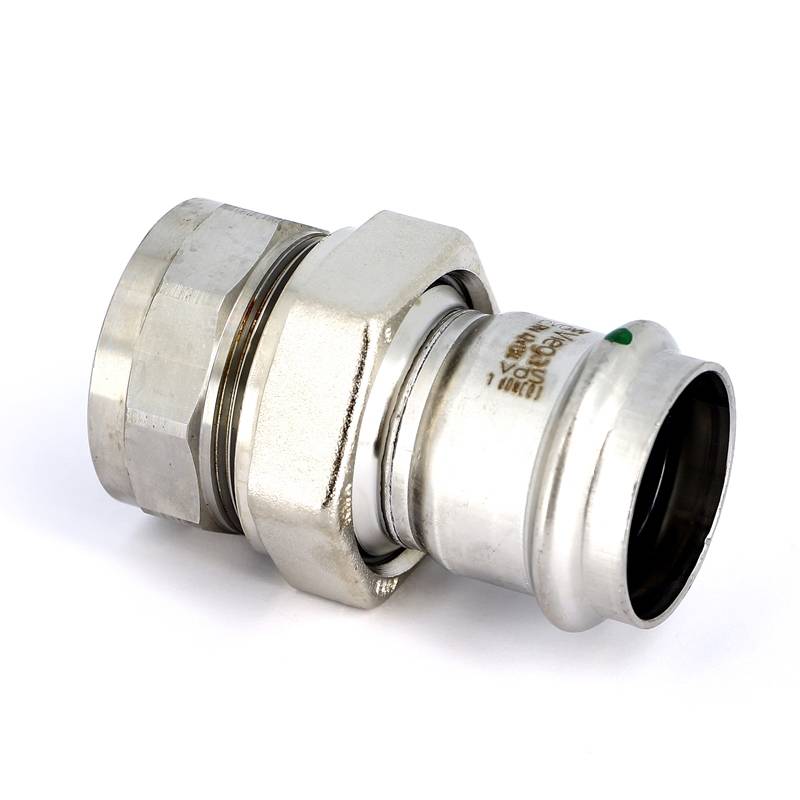 Муфта разъемная Viega Sanpress Inox 42х1 1/2 пресс-В с плоским уплотнением 437558