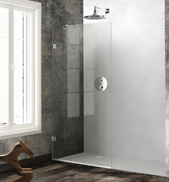 Душевая перегородка Huppé Solva Minimal 800x1400 мм черный прозрачное стекло