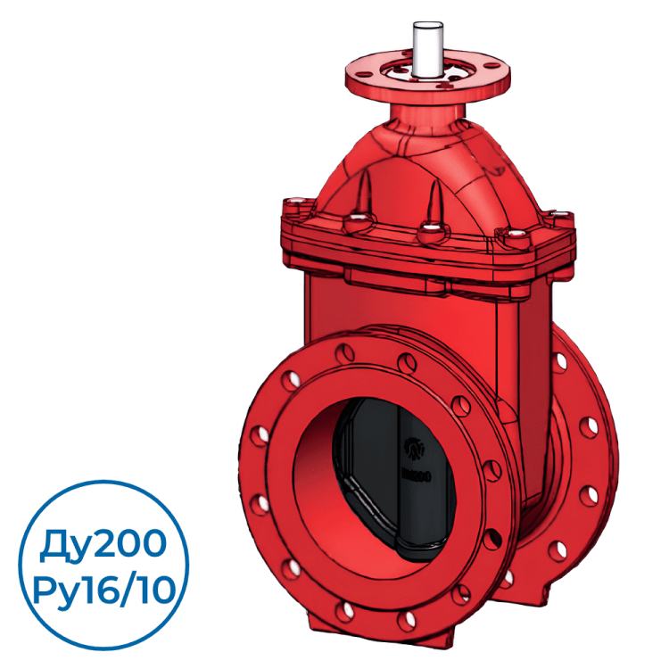 Задвижка Tecofi F4 DN200 PN16 под электропривод для систем пожаротушения VOC4241CMR00EP0200