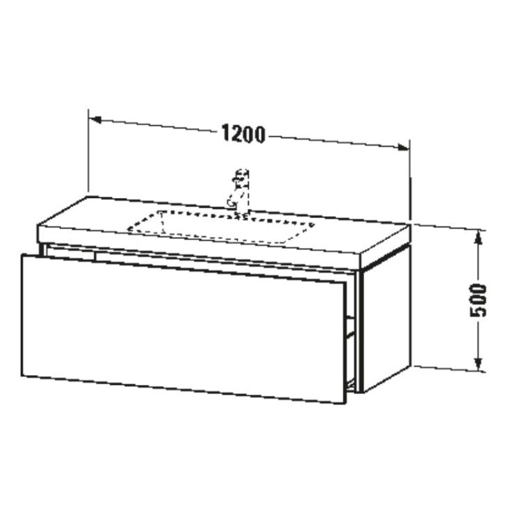 Тумба с раковиной Duravit L-Cube 1200x480x500 мм подвесная орех натуральный LC6919N7979