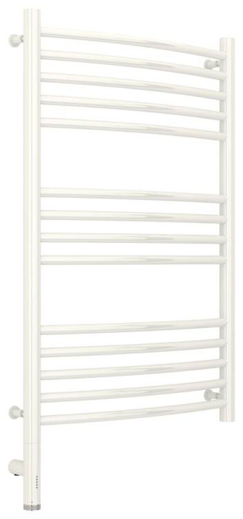 Полотенцесушитель электрический Сунержа Богема 3.0 выгнутая 800x500 мм МЭМ нижнее слева белый 12-5802-8050