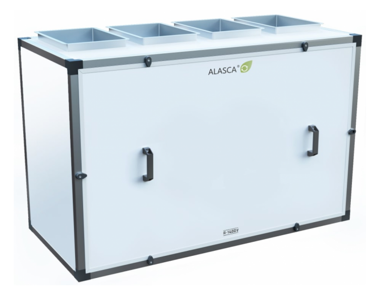 R1400V AC E 1~, Вентиляционная установка Alasca R приточно-вытяжная с энтальпийным пластинчатым рекуператором