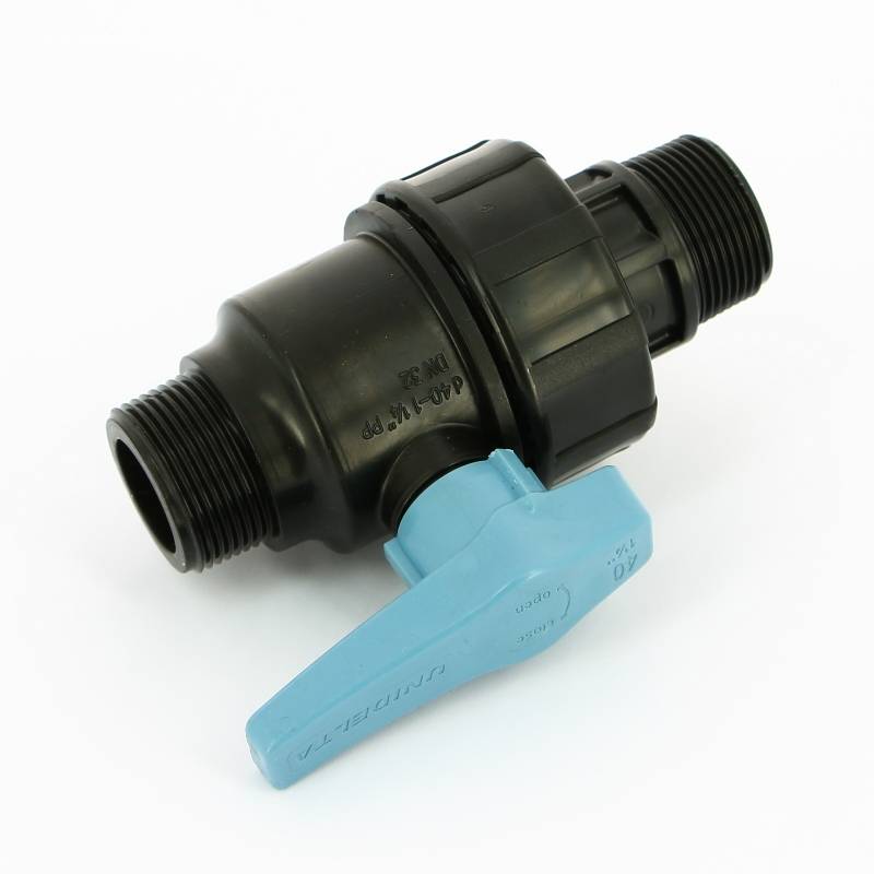 Кран для труб ПНД Unidelta 1 1/4 НН полипропилен PP-B 1074005005001