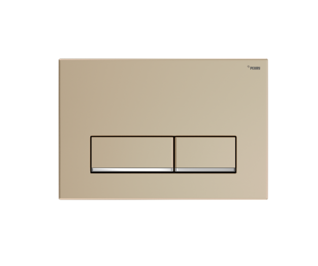 Панель смыва, РЕХАУ, NOVA LONG 002, для унитаза, шгв 245-12.1-165, с прямоугольными клавишами, пластик, цвет-золото матовое/хром глянцевый