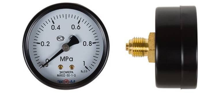Манометр осевой Экомера МД02-50 0-1 МПа G1/4 МД0250G1МПаОИ
