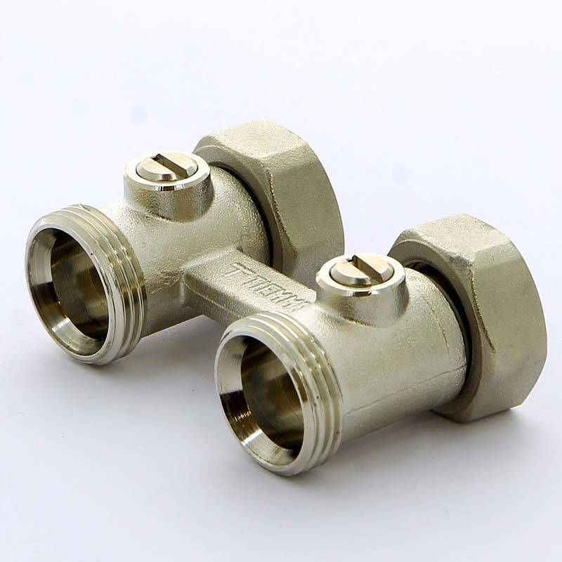 Узел радиаторный прямой Tiemme 3/4 x 3/4 x 18 со встроенными кранами 3390001