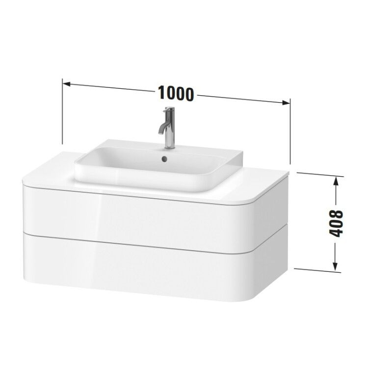 Тумба под раковину подвесная Duravit Happy D.2 Plus 1000x550x408 мм, белый шелковисто-матовый HP496103636