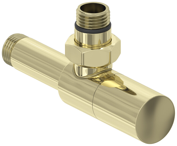 Вентиль для полотенцесушителя Сунержа Цилиндр угловой G 1/2 НР х G 1/2 НР шампань 02014001212