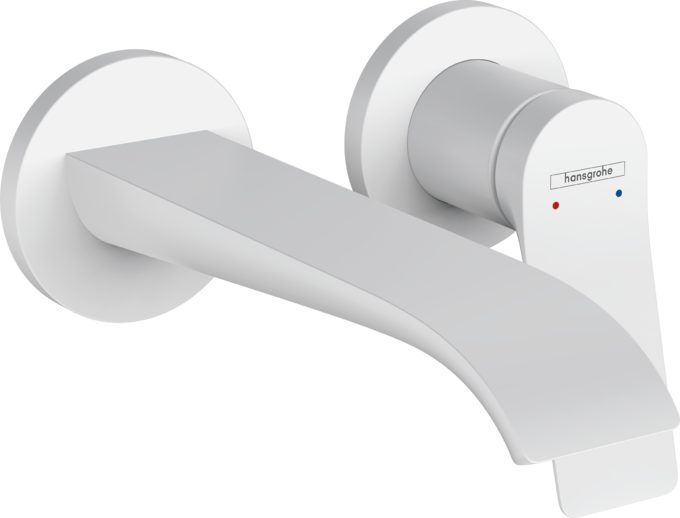 Смеситель для раковины Hansgrohe Vivenis настенный скрытого монтажа излив 192 мм матовый белый 75050700