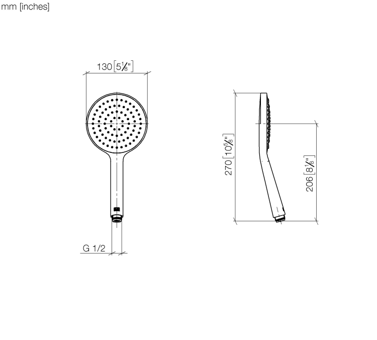 Ручной душ Dornbracht 130 мм 1 режим шампанское 28017979-47