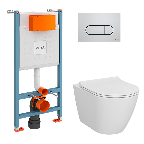 Комплект инсталляции с подвесным унитазом VitrA L-Box Sanibelle хром глянцевый 9878B0037200