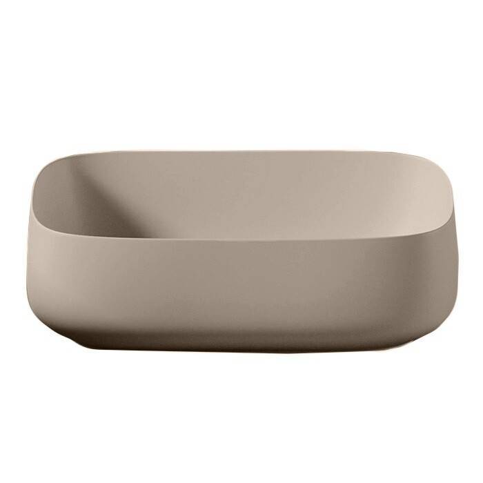 Раковина накладная Artceram Cognac Quadro 560x410x155 мм без отверстия Brown Matera COL0094100