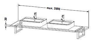 Консоль для раковины Duravit Vero 1735x550x30 мм тичинская вишня VE097C073731735