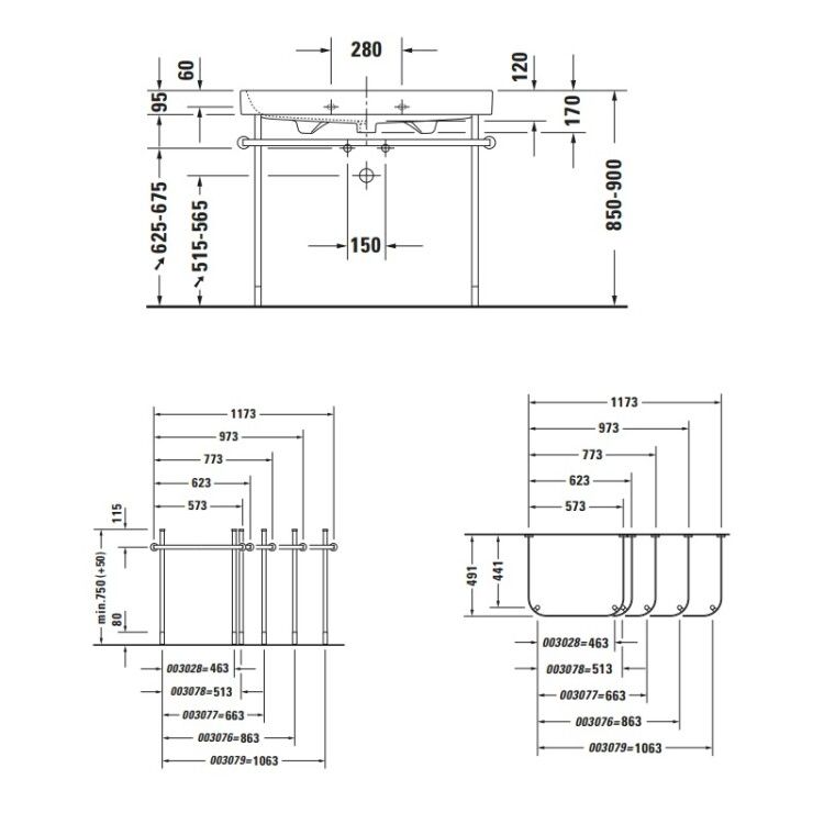 Консоль-полотенцедержатель Duravit Happy D.2 625x425x780 мм хром 0030761000