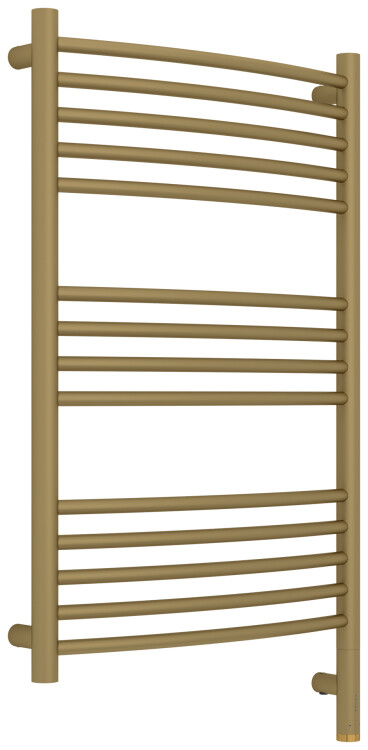 Полотенцесушитель электрический Сунержа Богема 3.1 выгнутая 800x500 мм МЭМ нижнее правое подключение золото матовое 03260038050