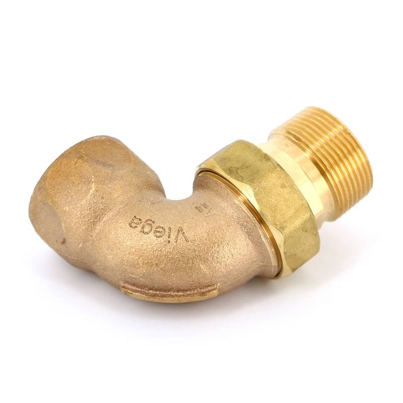 Разъемное соединение Viega 1 1/4 НВ угловое бронза с плоской прокладкой 348694