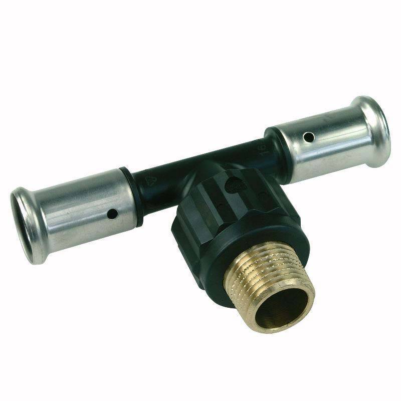 Тройник пресс с наружной резьбой HENCO PVDF 20х3/4х20 14PK-200520