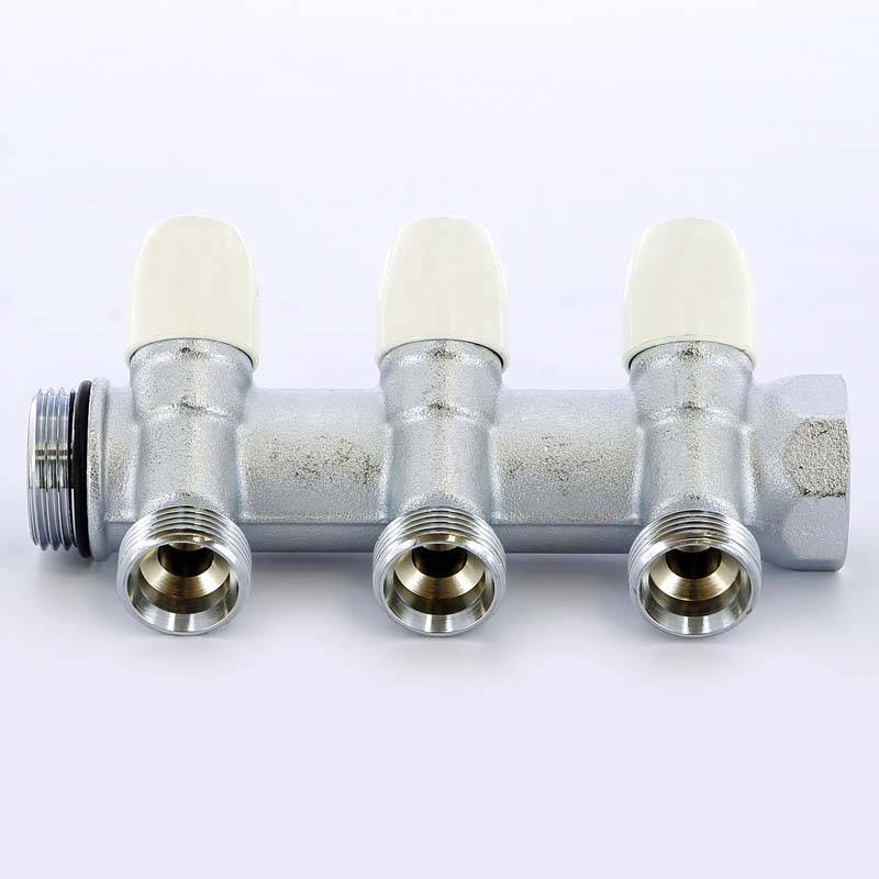 Коллектор хромированный Tiemme 1860 1 НВ 3 выхода 3/4 EK 50 мм 1860013