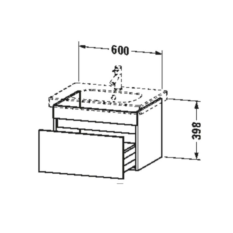 Тумба под раковину Duravit DuraStyle 600x453x398 мм подвесная белый матовый DS638301818