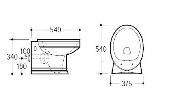 Унитаз подвесной Boheme Puro 37.5х54х34 см белый 954