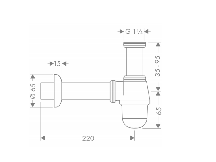 Сифон Hansgrohe для биде стакан 1 1/4 хром 55213000