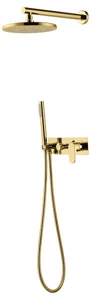 Смеситель встраиваемый для душа с верхним душем Boheme Spectre золото 454-G