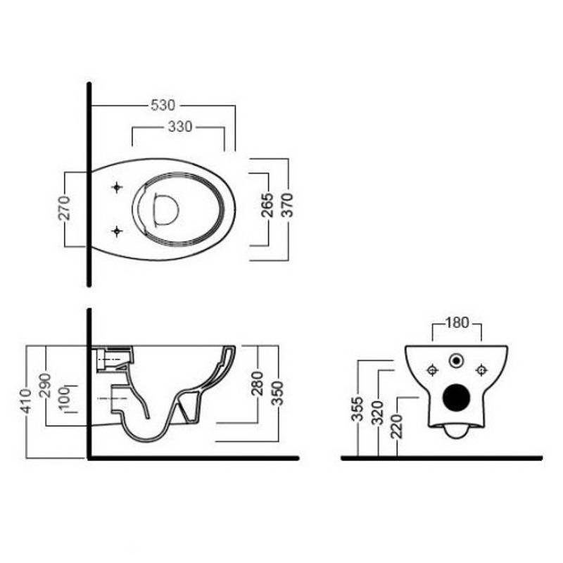 Унитаз подвесной Hatria Erika Pro Pure Rim безободковый 53х37 см Y1CB01