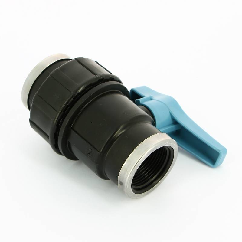 Кран компрессионный Unidelta ВВ 1 1/4 дюйма для труб ПНД 1073005005001