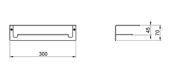 Полка Almar 316 Stainless Steel 300x140 мм цвет Gun Metal Brushed PVD E300001.GM316