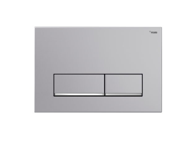 Панель смыва, РЕХАУ, NOVA LONG 002, для унитаза, шгв 245-12.1-165, с прямоугольными клавишами, пластик, цвет-серебристый матовый/хром глянцевый