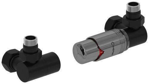 Автоматический терморегулятор Сунержа 3D правый G 1/2 x G 3/4 черный матовый/черный хром 31-1422-6211