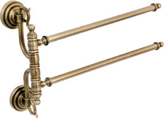 Полотенцедержатель двойной подвесной Boheme Medici 39х10х39 см бронза 10616
