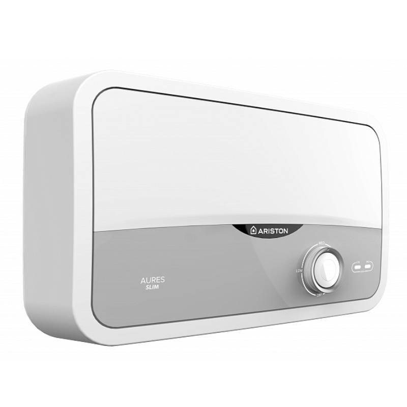 Водонагреватель электрический проточный Ariston AURES S 3.5 COM PL 3.5 кВт душевая лейка и кран 3520010