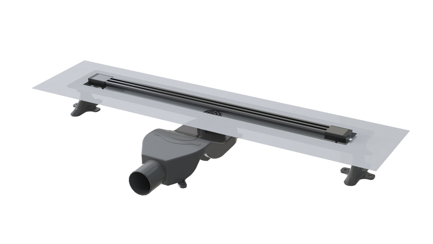 Трап линейный Boheme 60 см с решеткой и сифоном gun metal 981-60-GM