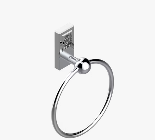 Полотенцедержатель-кольцо THG Metropolis Clear crystal with lever 180 мм цвет никель A2BB01504N