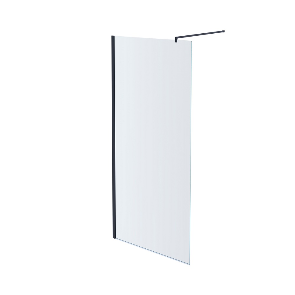 Душевая перегородка Aquanet Walk In WIW 10020BL 1000x2000 мм с держателем черный профиль AQ WIW 10020BL
