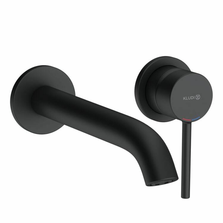 Смеситель для раковины Kludi BOZZ M однорычажный с донным клапаном черный матовый 382453976