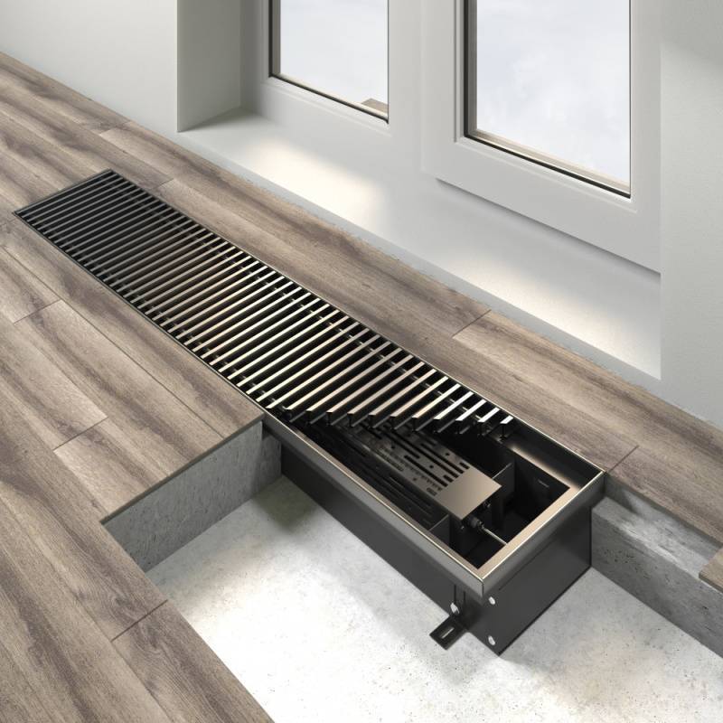 Конвектор внутрипольный электрический Wilma Vitron 90x300x1250 мм ВКЭ.90.300.1250.2ТЭН