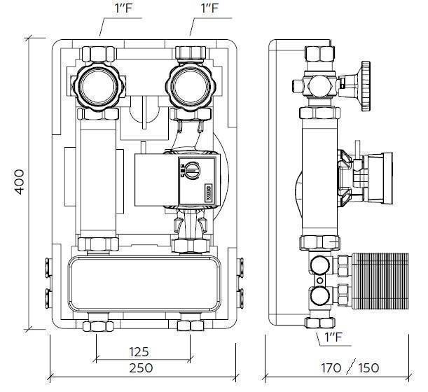 Насосная группа Huch EnTEC SMARTBOX 3.5 с теплообменником 20 пластин DN 25 без насоса EFG2520