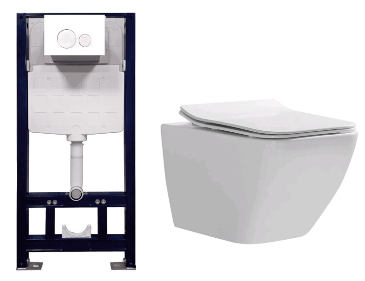 Комплект инсталляция с подвесным унитазом Splendy Elson/Stable 360x530x365 мм клавиша белая ST3011TPRW818BSet