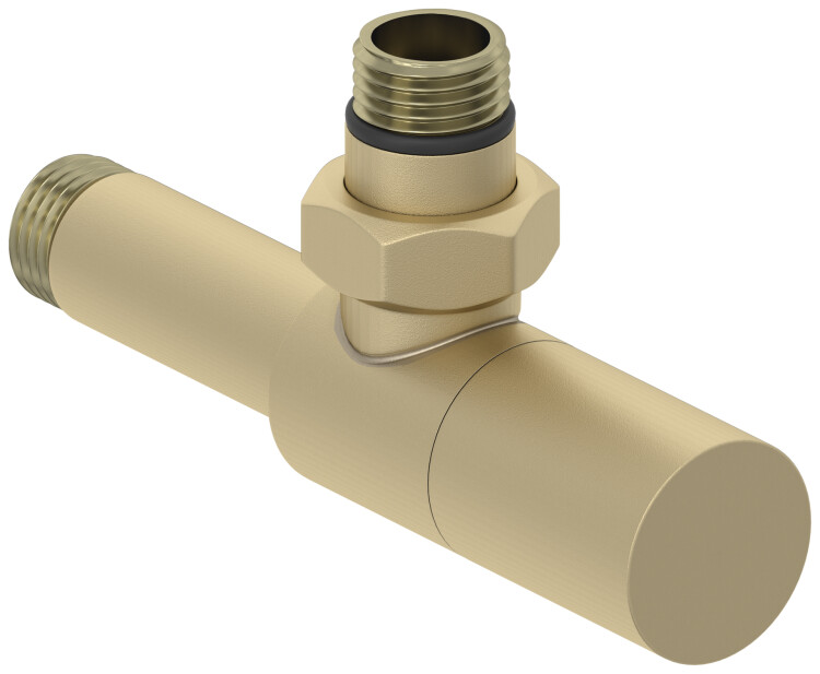 Вентиль для полотенцесушителя Сунержа Цилиндр угловой G 1/2 НР х G 1/2 НР шампань матовая 02214001212