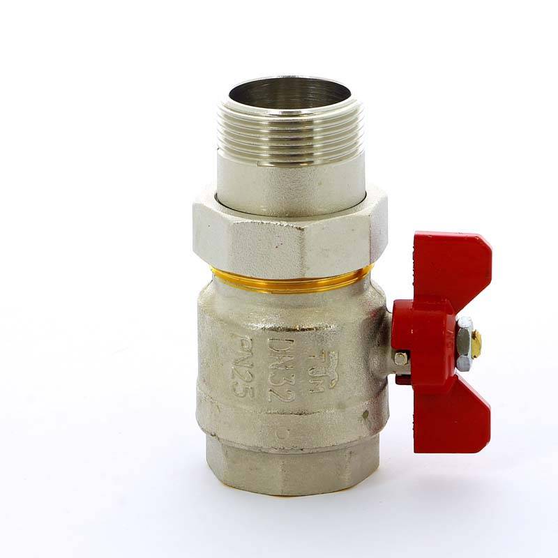 Кран шаровой Tiemme НВ с разъемным соединением для коллектора бабочка 1 1/4 2120004