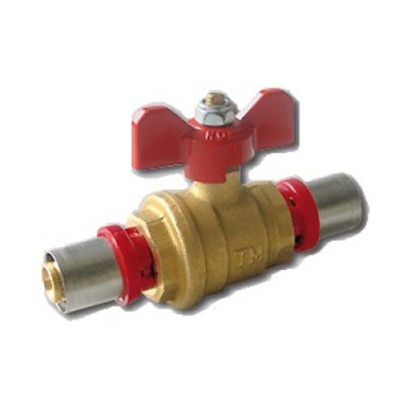 Кран шаровой пресс для монтажа в стене Tiemme бабочка 16 мм 1680010