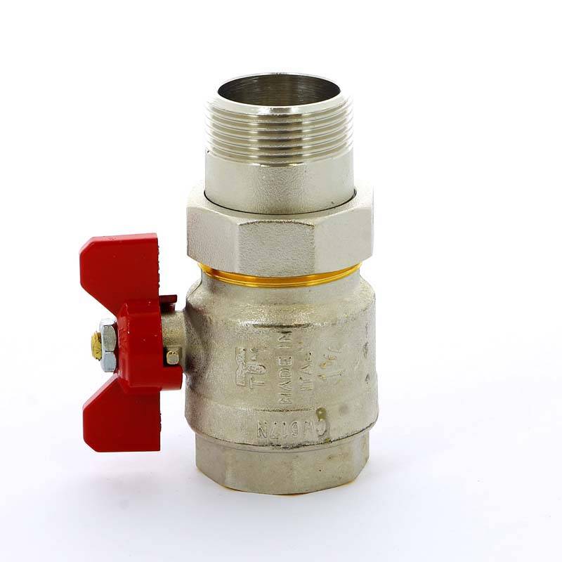 Кран шаровой Tiemme НВ с разъемным соединением для коллектора бабочка 1 1/4 2120004