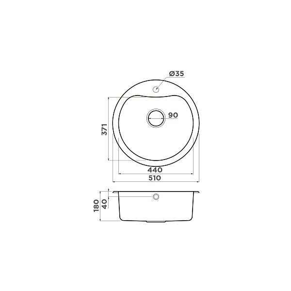 Кухонная мойка Omoikiri Saroma 51-IN нержавеющая сталь 51x51 см 4993007